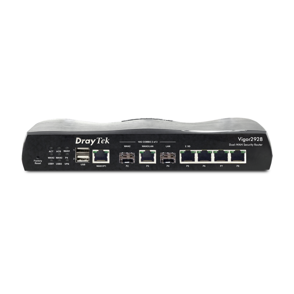 [15651] DrayTek Vigor2928-serien — Multi-WAN-säkerhetsrouter med 10G & Wi-Fi 7-alternativ (Wired)